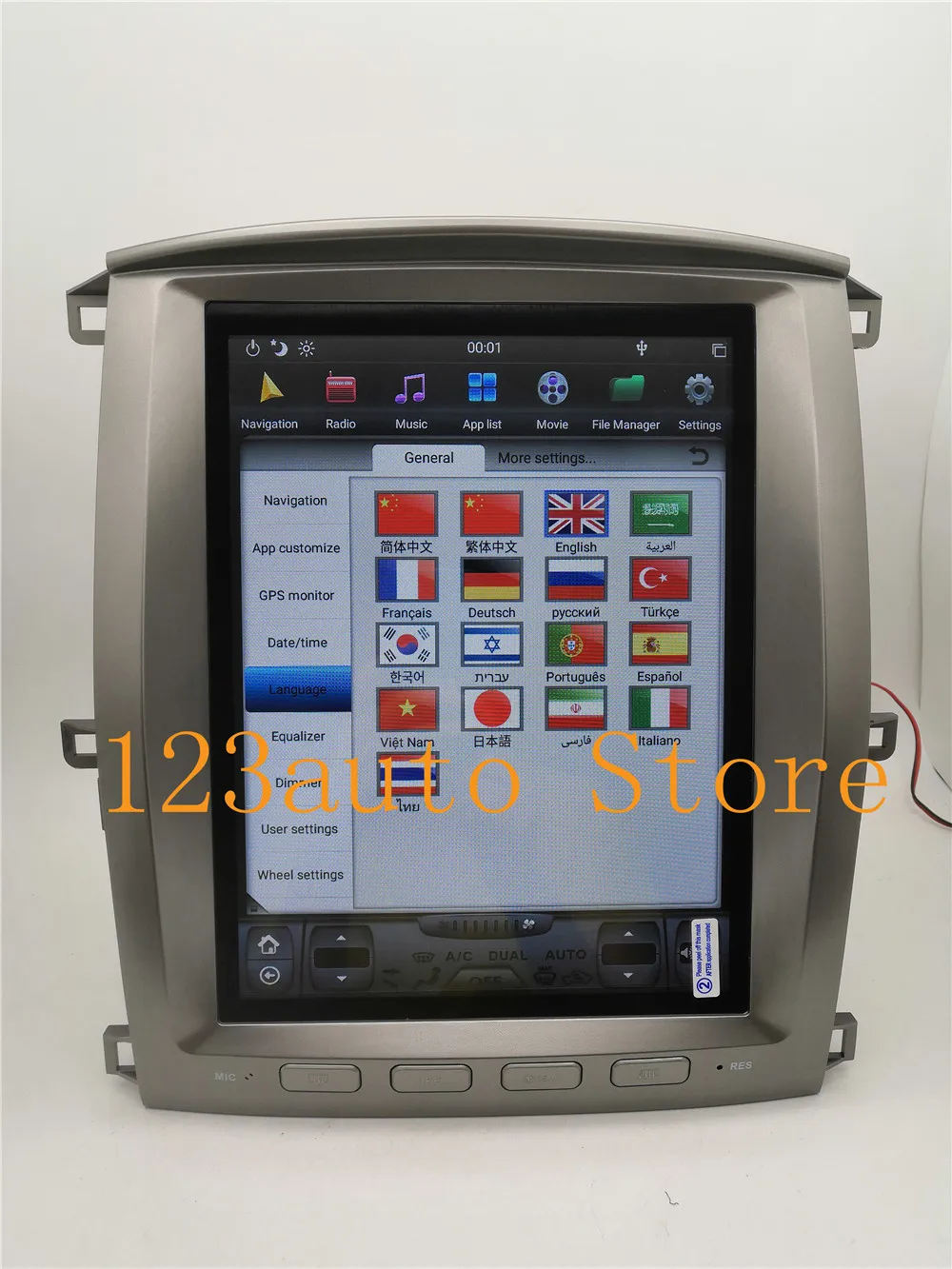 12,1 ''PX6 CARPLAY Tesla стиль Android 8,1 автомобильный DVD gps навигационный плеер для TOYOTA LAND CRUISER LC100 lexus LX470 2002-2007