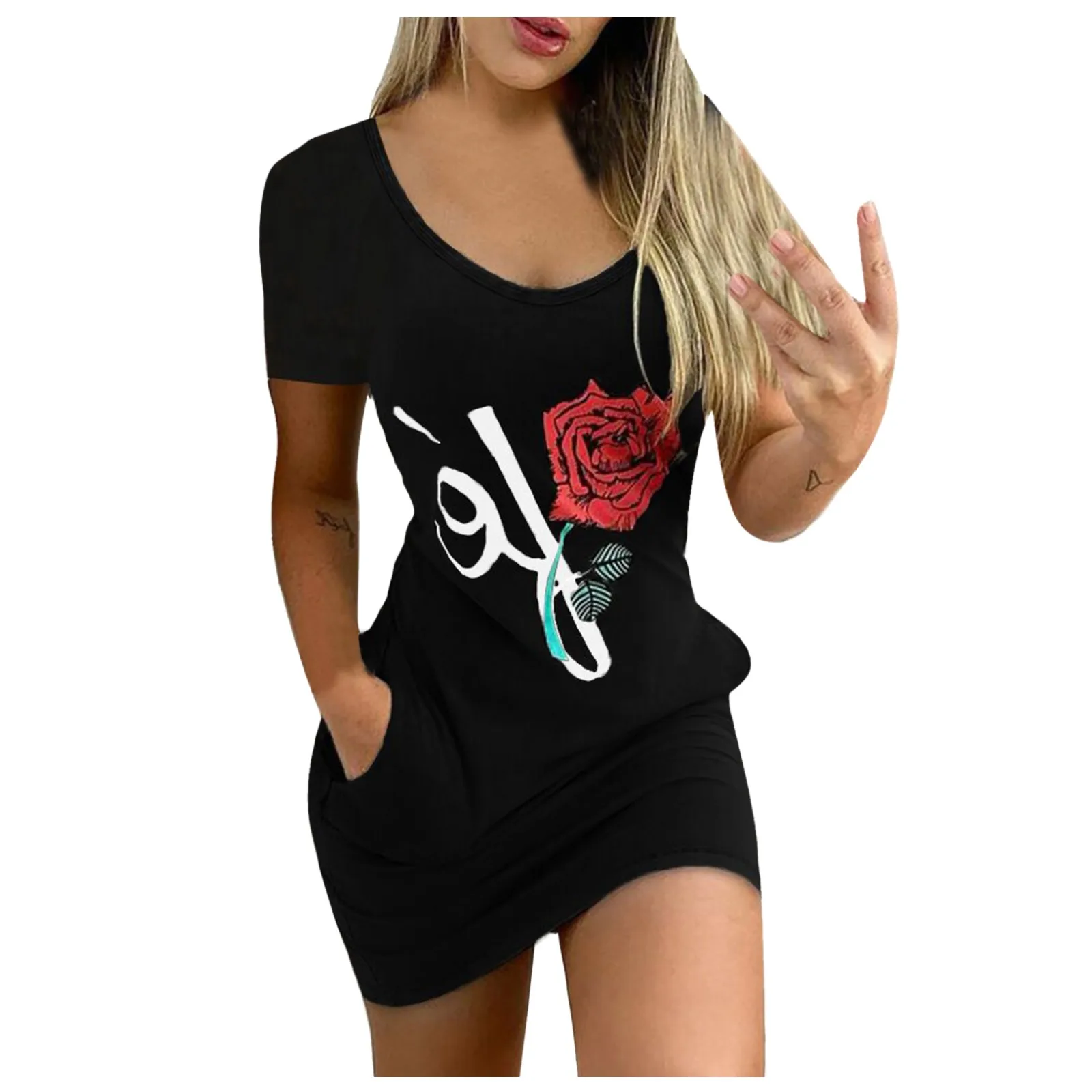 

Robe Femme 2021 Hot Sexy Women's Fashion Dress Vest Printed Waist Waist Sleeveless Dress V-neck Dress Daily Casual Comfy Dresses