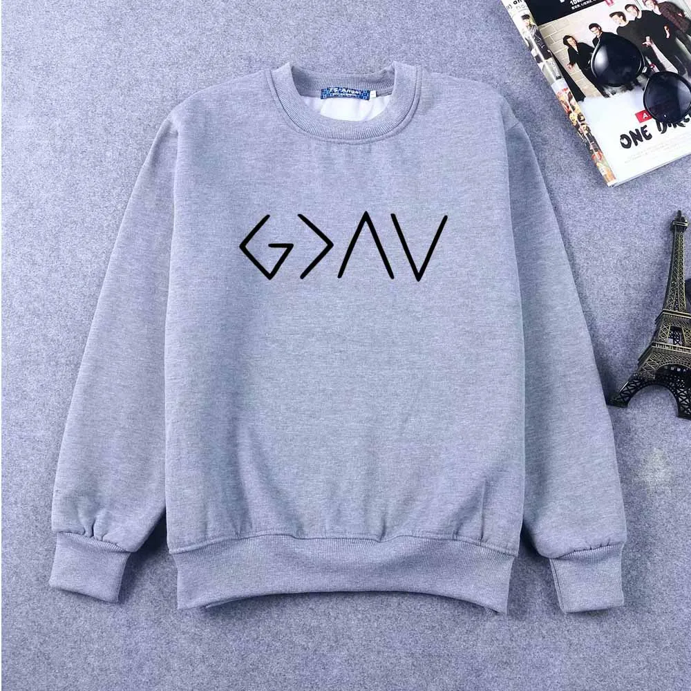 

God Is Greater Than The Highs and Lows Women Sweatshirt Full Sleeve Hoodie Female Jesus Tops Christian Pullover Drop Shipping