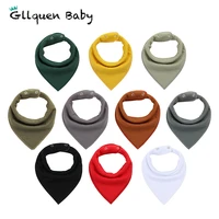 10 pack baby bandana drool bibs solid color cotton organic absorbent soft drool bibs for baby shower gift set