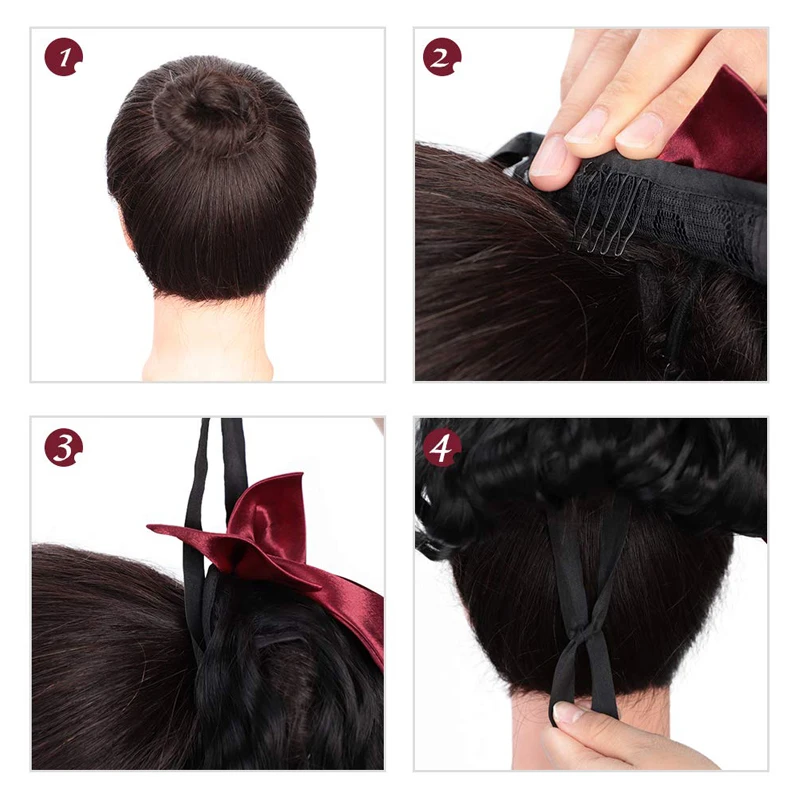 

Lolita Bow-knot With Extension Wavy Synthetic Ponytail For Girls Wrap Around Long Wavy Clip in Hairpiece For Women Cosplay