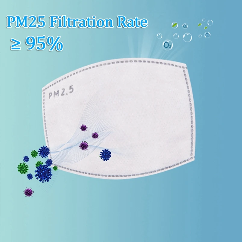 100 Одноразовых масок PM25 фильтр для детей и взрослых Защитная Бумага лица Сменные