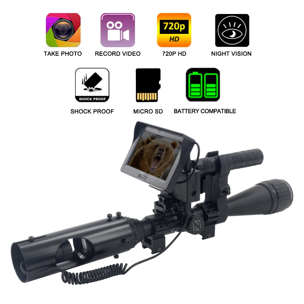 HD720P 3MP видео Запись устройство ночного видения Gleam и инфракрасный телескоп прибор