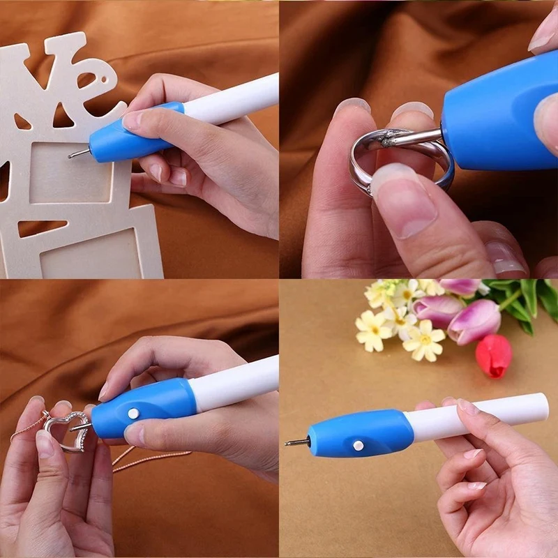 

4-Pack Cordless Electric Engraving Pen Carve Tool With Tips For Diy Jewelry Metal Wood Ceramic Gl