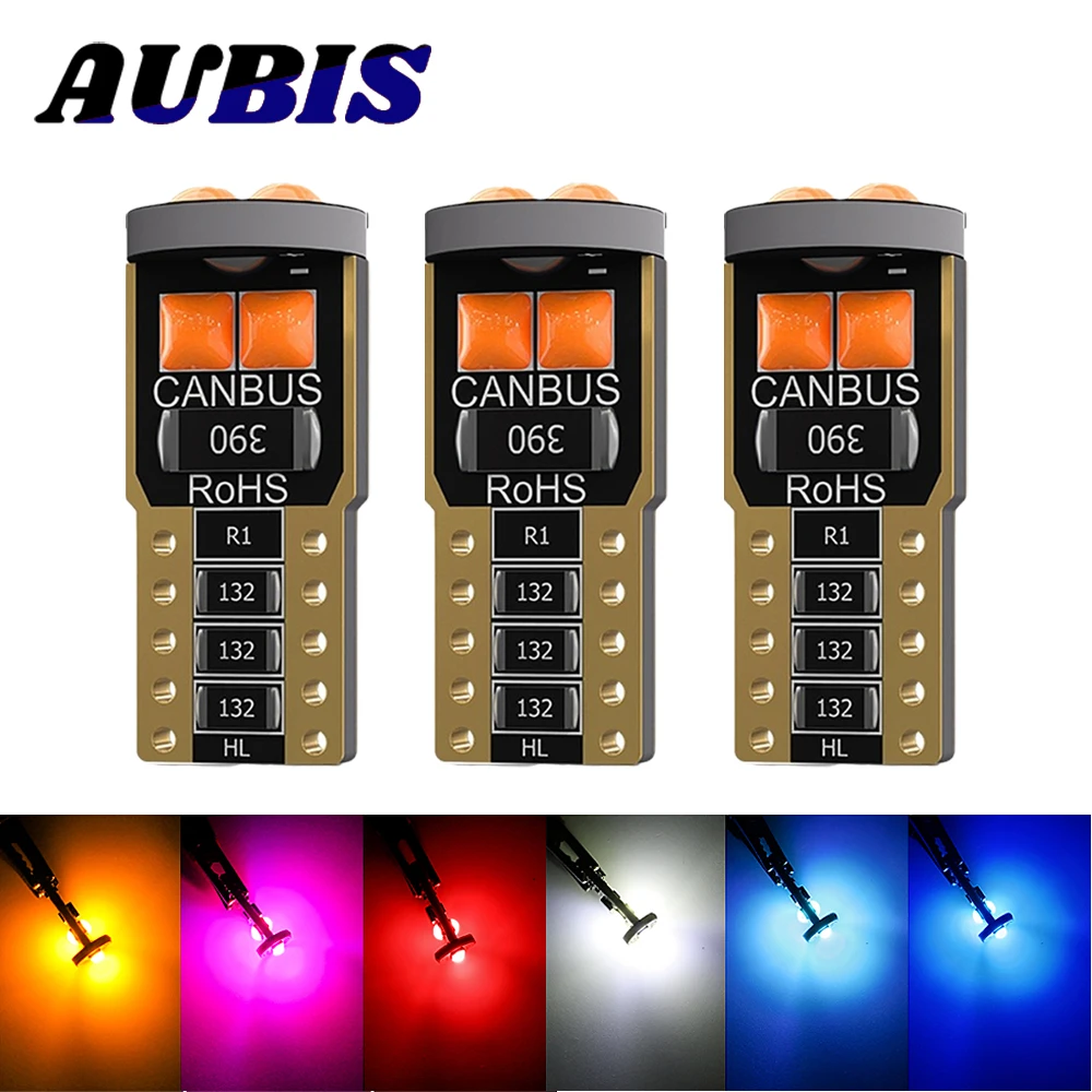 

2pcs Original W5W 194 168 Canbus No Error T10 6SMD 3030 LED Bulbs 12V For Car Interior Dome light Reading Lamp 6000K White Amber