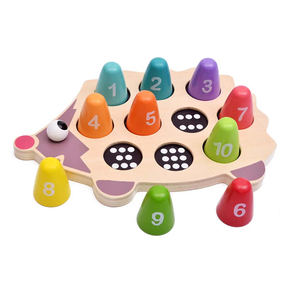 

1 Set of Wooden Kids Early Education Hedgehog Board Number Matching