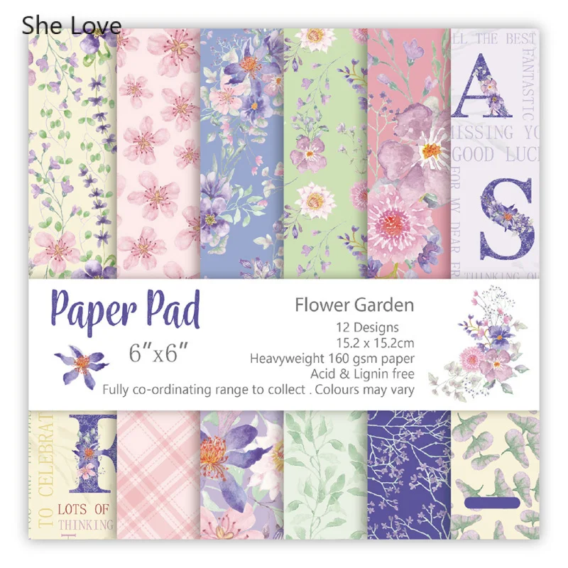 Chzimade 12 листов бумажные поделки с цветочным принтом для