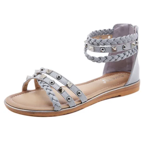 

Dacomfy Women Sandals 2021 Summer Beach Shoes Fashion Rivet Sandals Women Flats Casual Ladies Shoes Outdoor Female Slippers