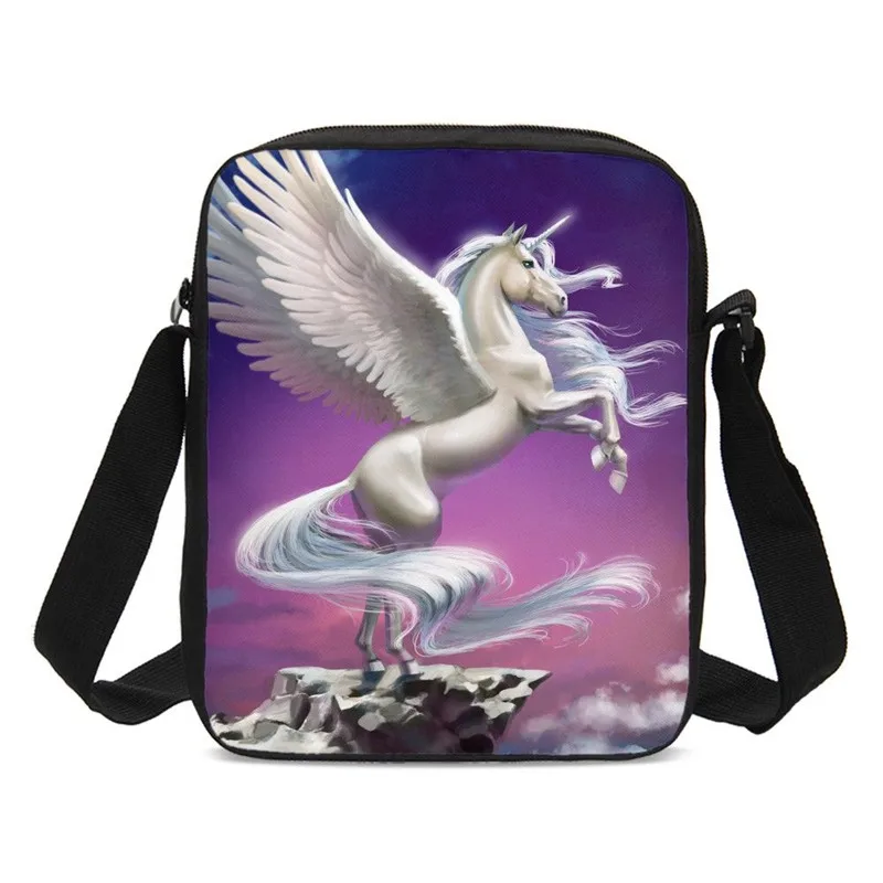 

Миниатюрные сумки через плечо для мальчиков и девочек, крутые мессенджеры с 3D-принтом лошадей и животных, сумки на ремне, сумки-слинги