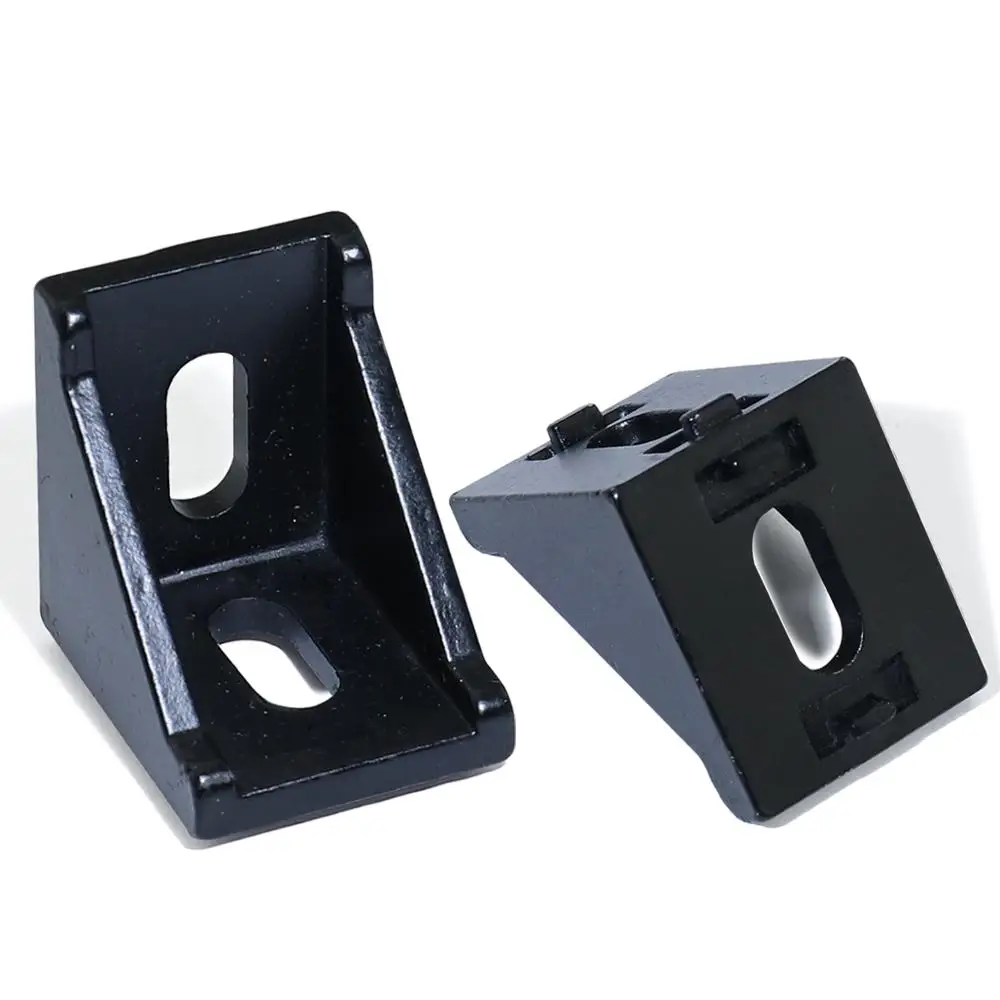 20 штук 2020 черный Slot6 угол L кронштейн-соединитель для крепления разъем Алюминий аксессуары для алюминиевых профилей