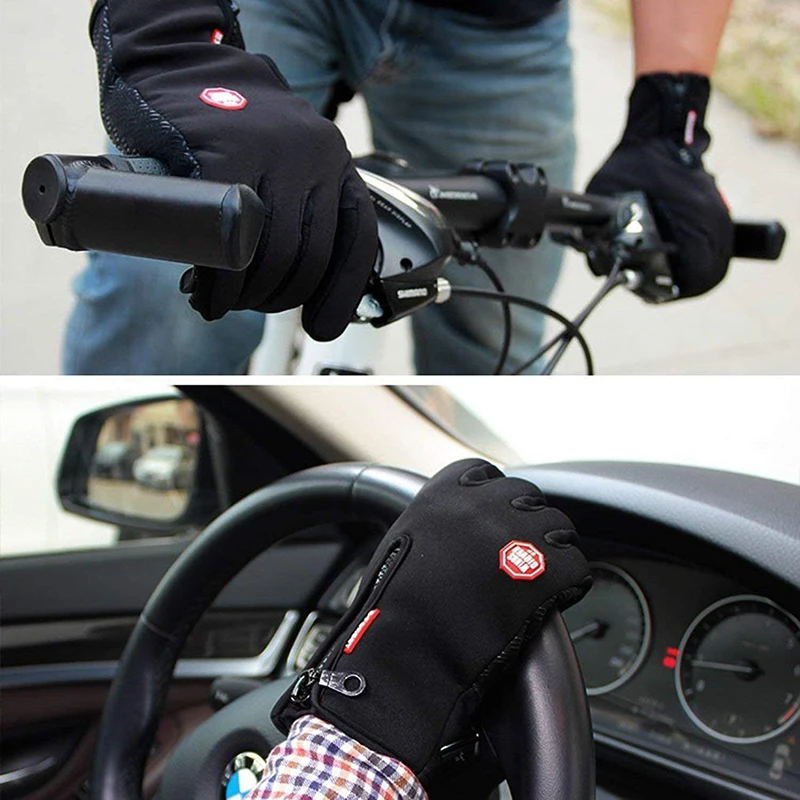 

Cold-proof Ski Gloves Waterproof Winter Gloves Cycling Fluff Warm Gloves For Touchscreen Cold Weather Windproof Anti Slip