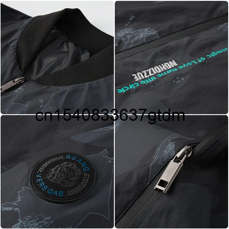 

Spring 2021 new youth men's Plus Size baseball collar print coat men's fat casual jacket men's