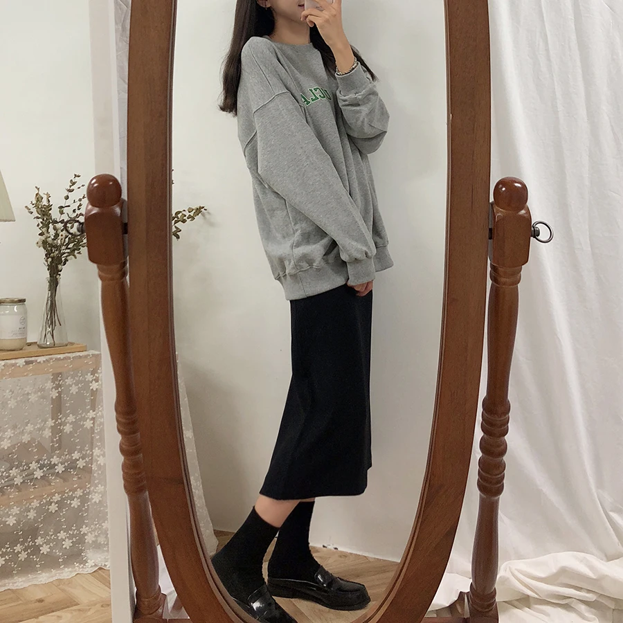 

Women Cotton Solid Skirt Vintage 2021 New Stright Spring Summer Straight Skirt Long High Waist Girls Chic Skirt