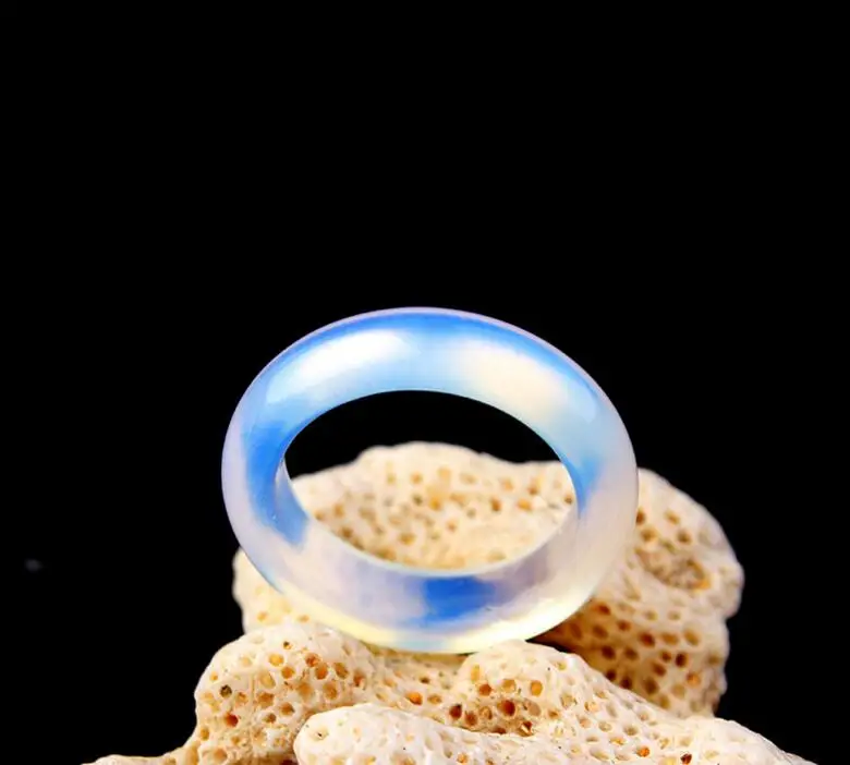 Модные обручальные кольца с белым прозрачным опалом простые прозрачные