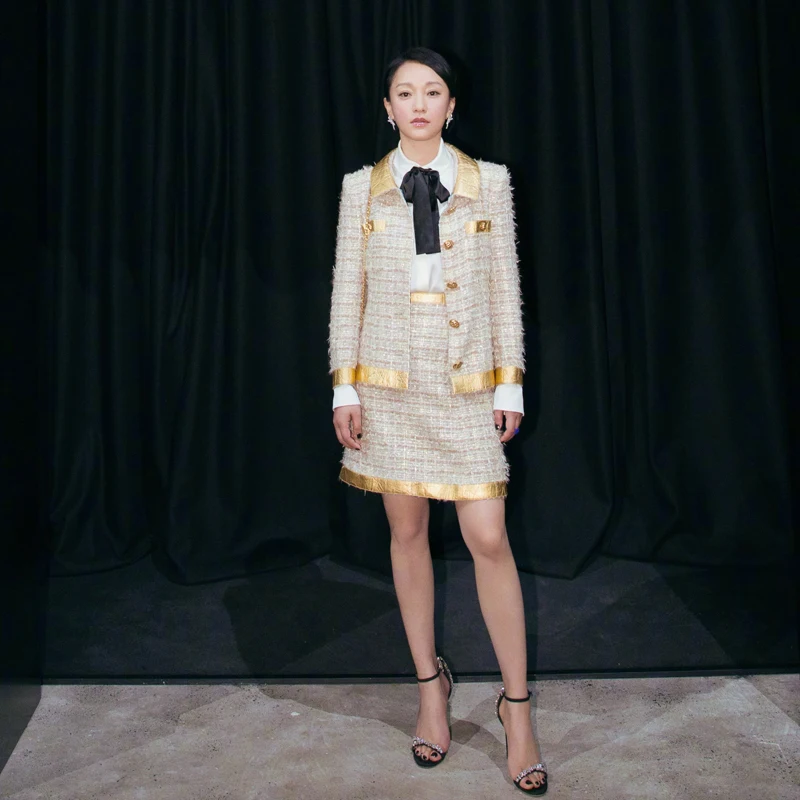 Подиум женский твидовый комплект Женский 2 шт. юбка Топ 2019 осень элегантный OL