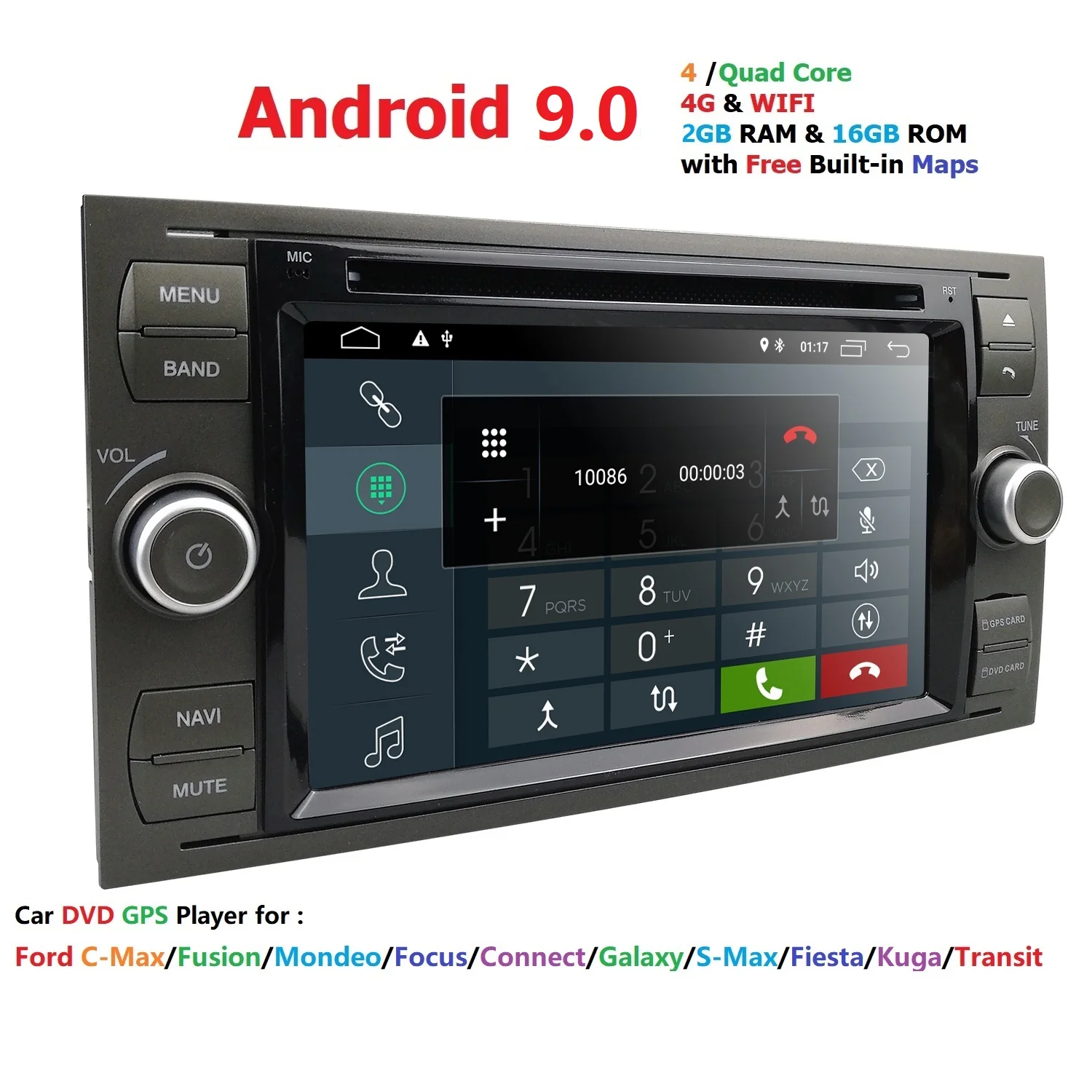 Android 9 0 черный серебристый автомобильный dvd плеер Авторадио аудио для Ford Focus 2 3 Mondeo