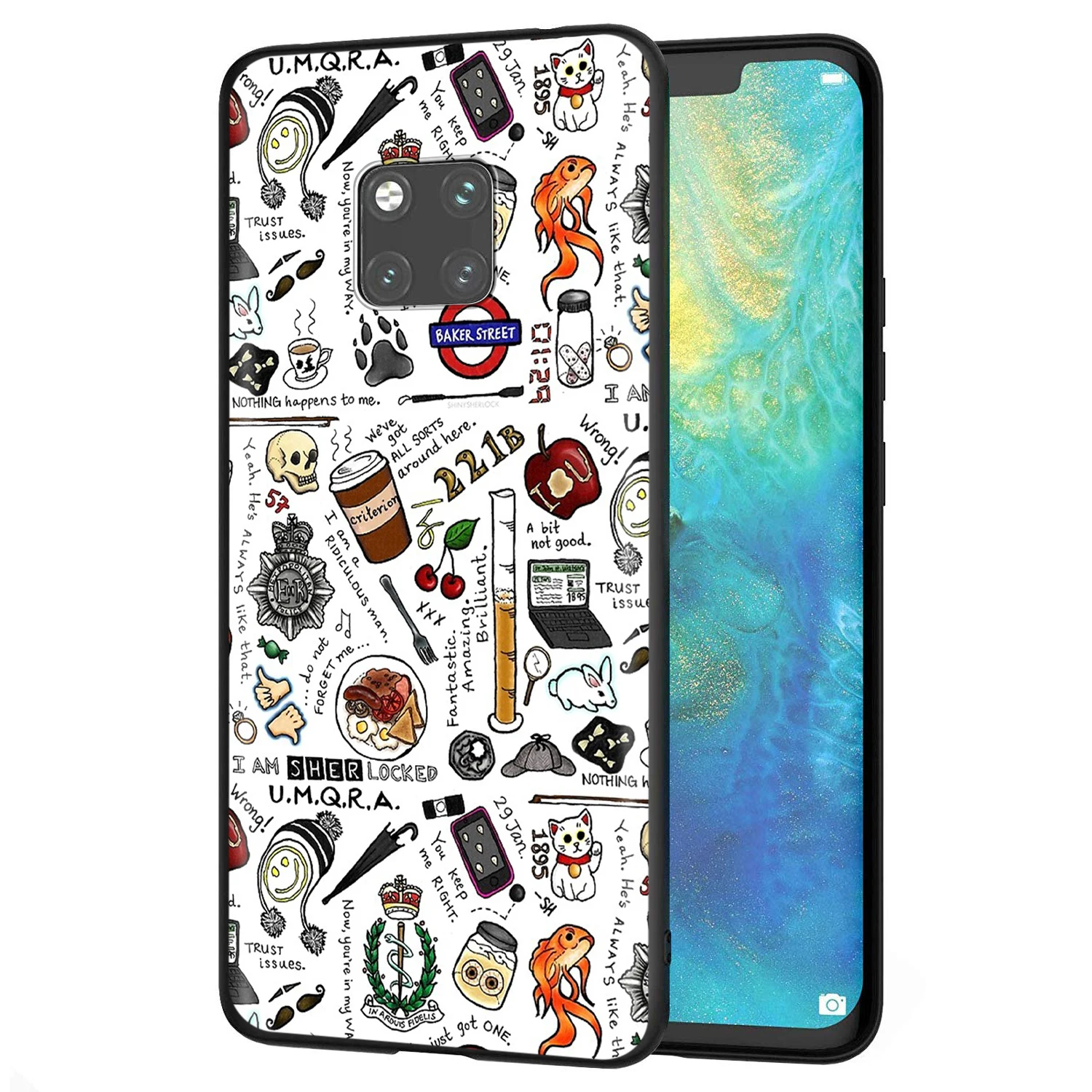 Чехол YIMAOC 221B Sherlock Benedict для Huawei Mate 30 20 Honor Y7 7a 7c 8c 8x9 10 Nova 3i 3 Lite Pro Y6 2018 P30 P smart|Бамперы| |