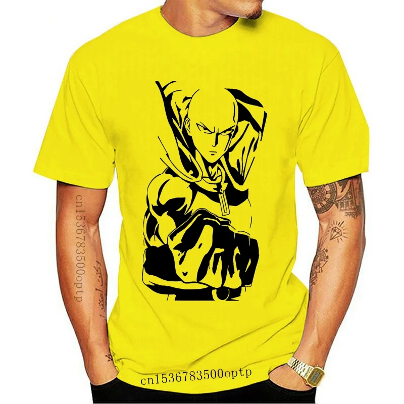 

Новинка, Мужская футболка с надписью One Punch, Сайтама, футболка с изображением героев мультфильма Opm, Genos, Мужская футболка для взрослых, летние...