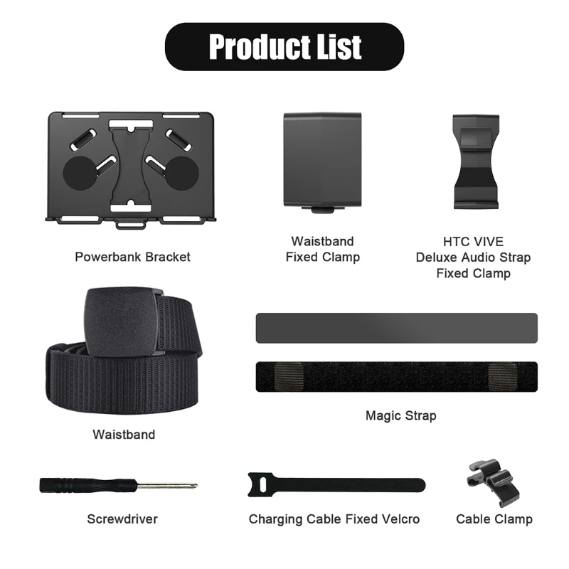 

VR Power Fixing Bracket -Audio Band Back Clip Mobile Power Holder for -Oculus Quest -HTC Vive VR Headset Game Accessories G99B