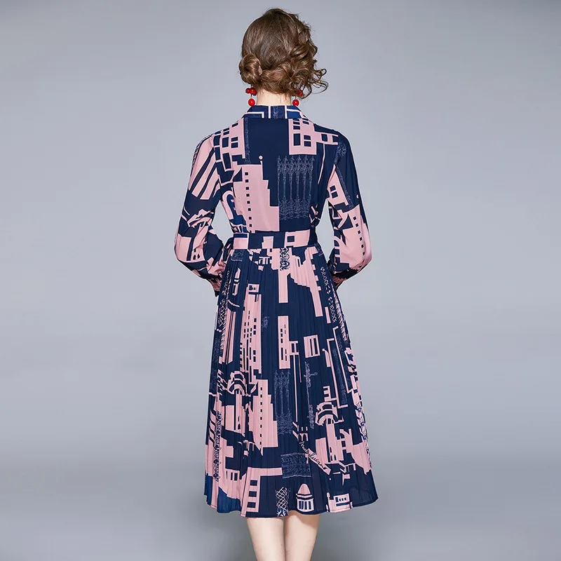 

Runway Maxi Dress Plus size Women's Long Sleeve Bow Collar Vintage Floral Print Chiffon Party Holiday Long Dress