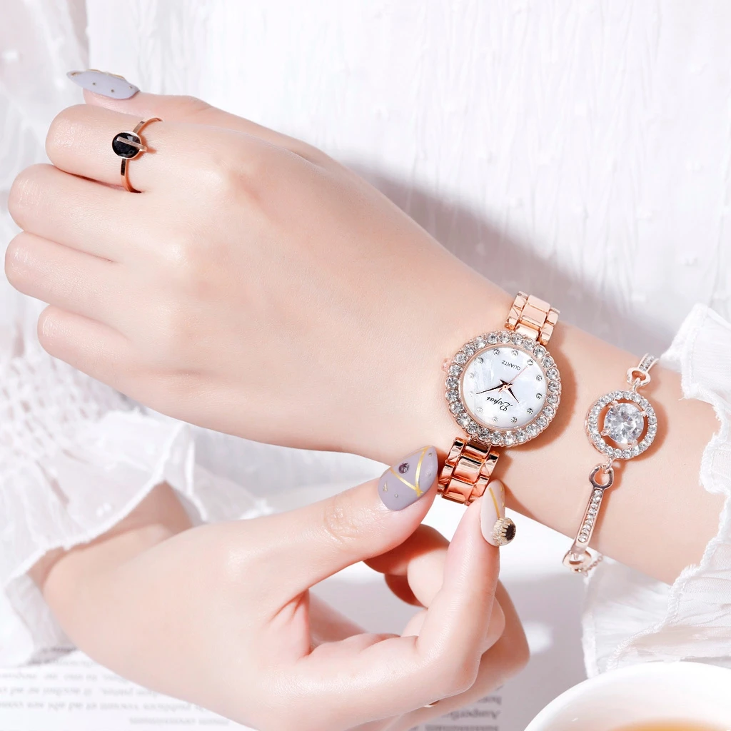 Lvpai роскошные часы с бриллиантами для женщин розовое золото женские браслет
