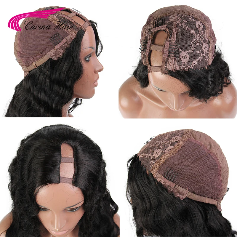 Парик плотности 180 парик с U-образной частью блонд бразильский Омбре машинной