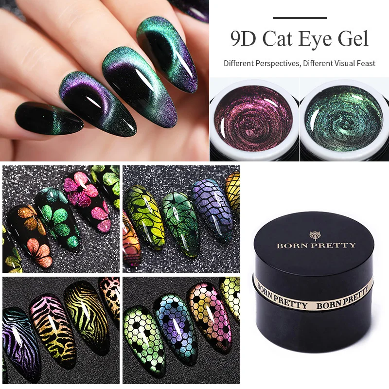 Магнитный Гель лак для ногтей BORN PRETTY cat 60 цветов отмачиваемый УФ 5D 9D ногтей|Гель