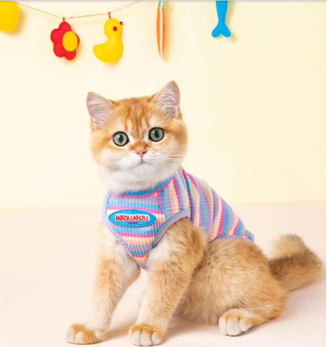 

Summer Pet Clothes Cherry Print Cat Clothes for Small Cats Dogs