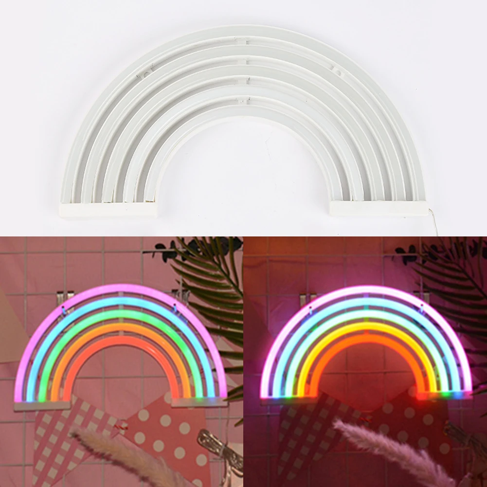 

Wall Decor Led Rainbow Home Kids Room Neon Party Fashion Colorful Night Light Wedding