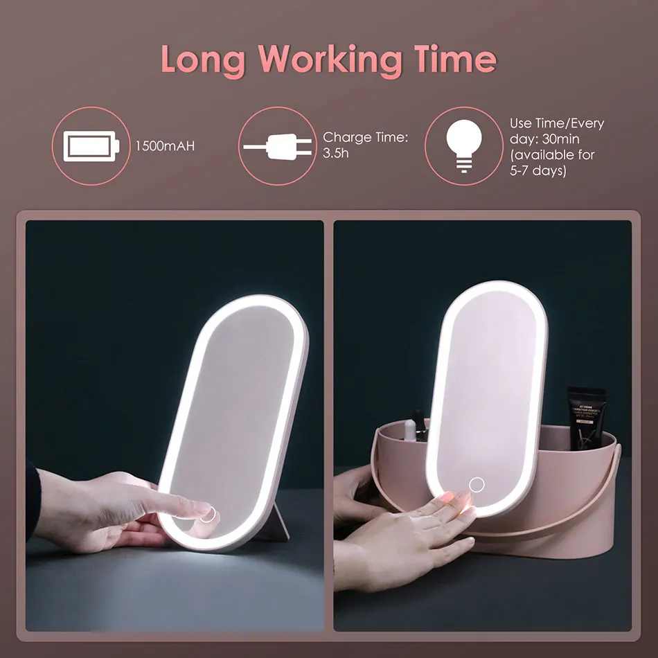 Косметическое зеркало светодиодный светильник с косметическим органайзером