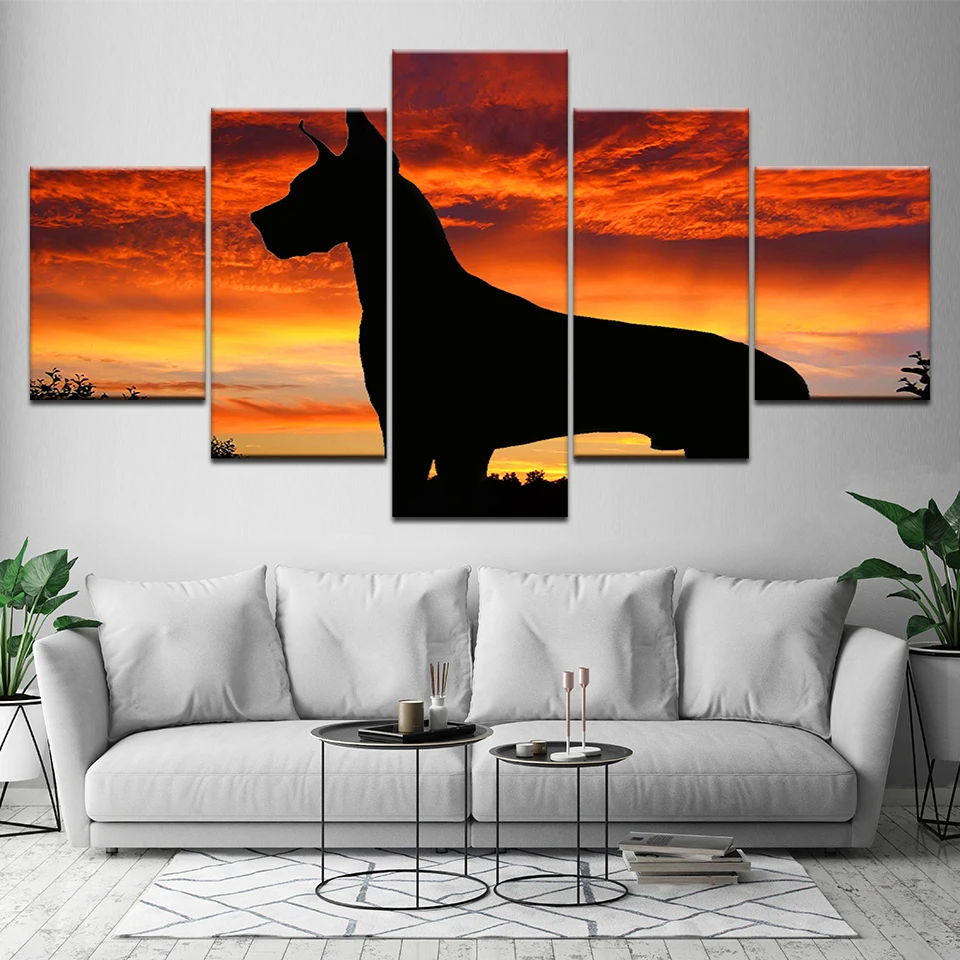 Стены Модульная Художественная Картина на холсте 5 шт. Животные картины
