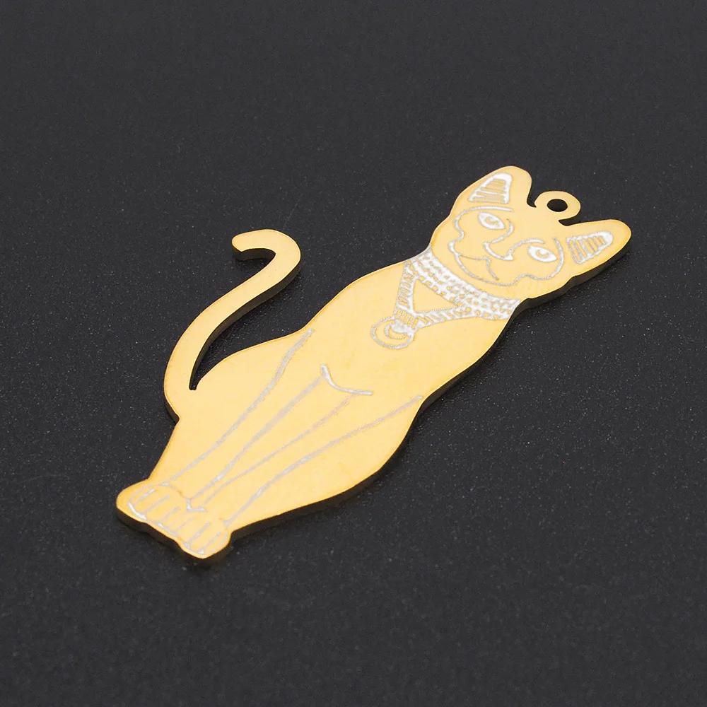

5pcs/lot 100% Stainless Steel Cat Charm Pendant Wholesale Jewelry Necklace Making Top Quality Never Fade Finding Supplies