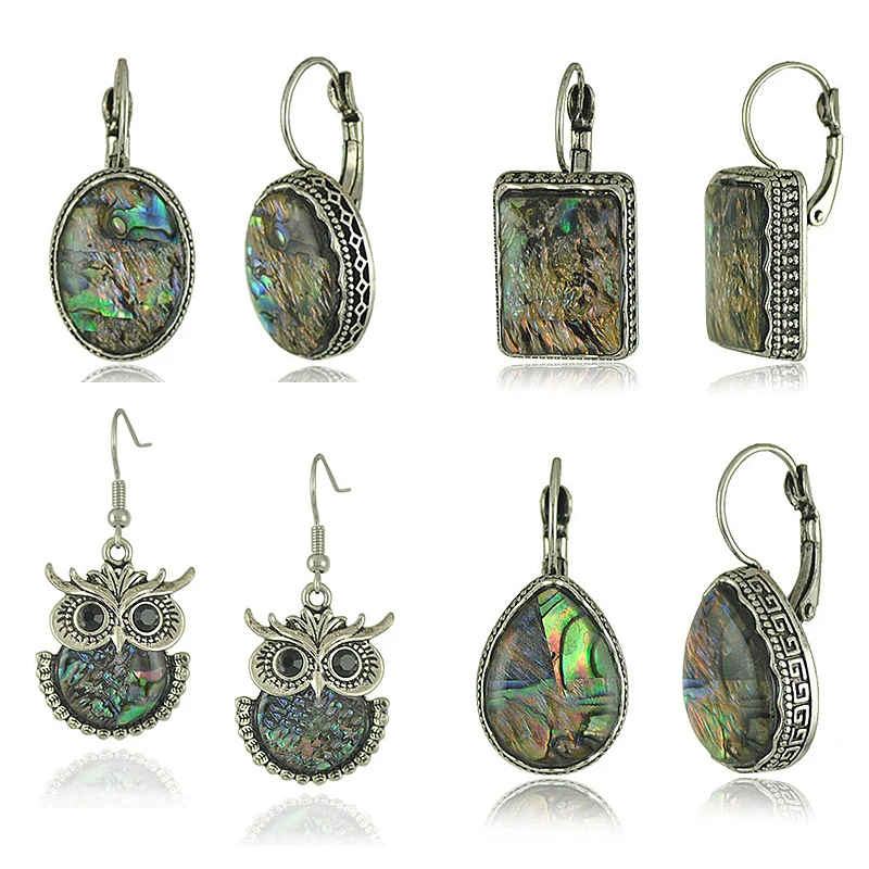 

Colorful Resin Acrylic Dangle Earring for Women Unique Round Owl Shape Statement Abalone Shell Earrings Wedding Jewelry O4XQ0019