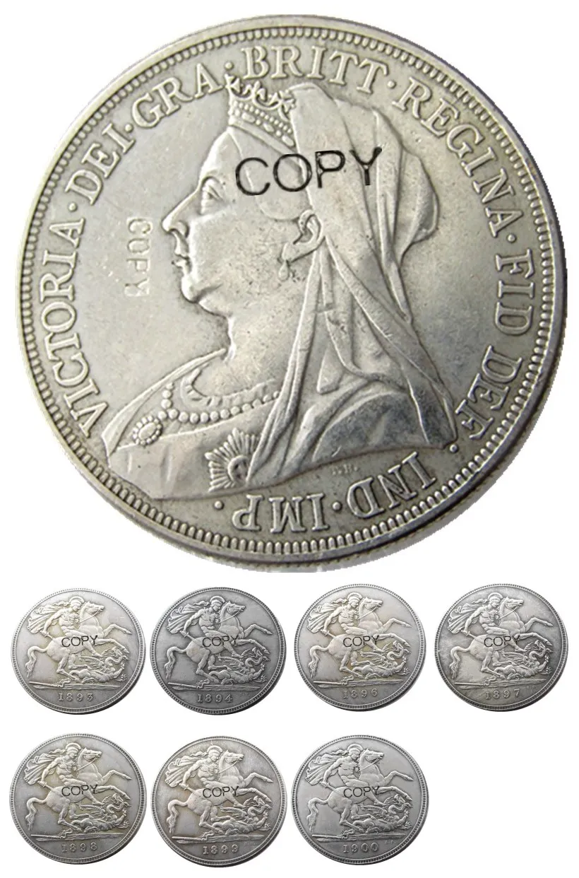 Набор (1893 1900) 7 шт. Великая британская Серебряная корона королева Викторианская