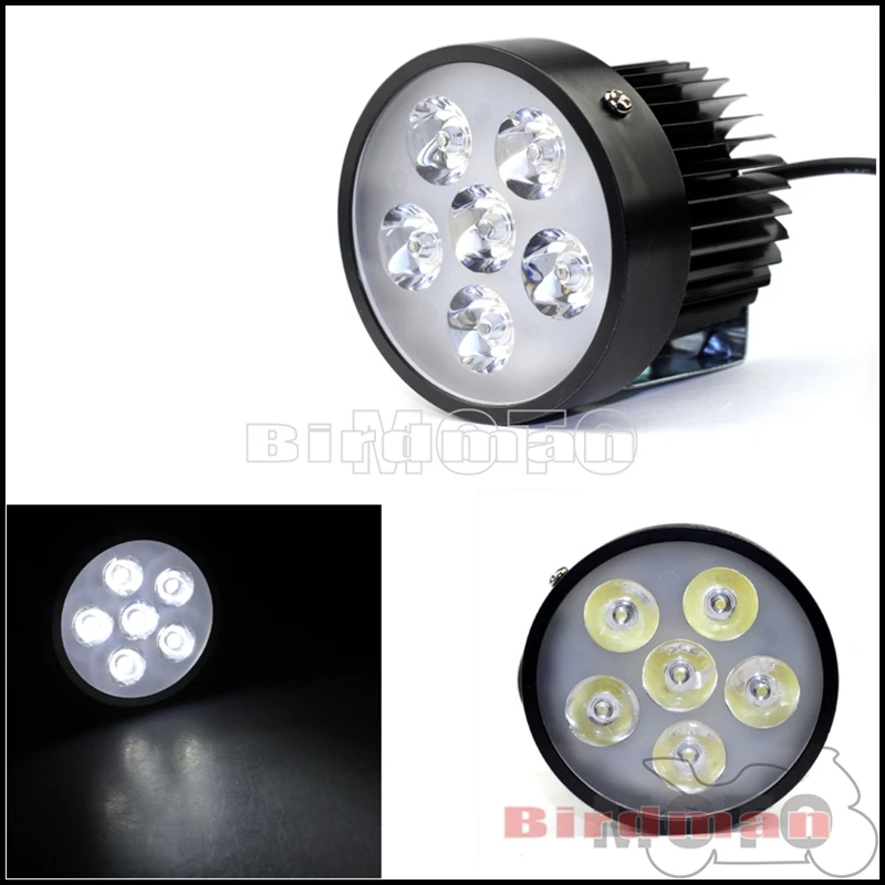 

Universal 12V 18W 6 LED Headlight Car Driving Spot Light Motorbike ATV Fog Lamp for Harley Honda Yamaha BMW LED Auxiliary Lamp