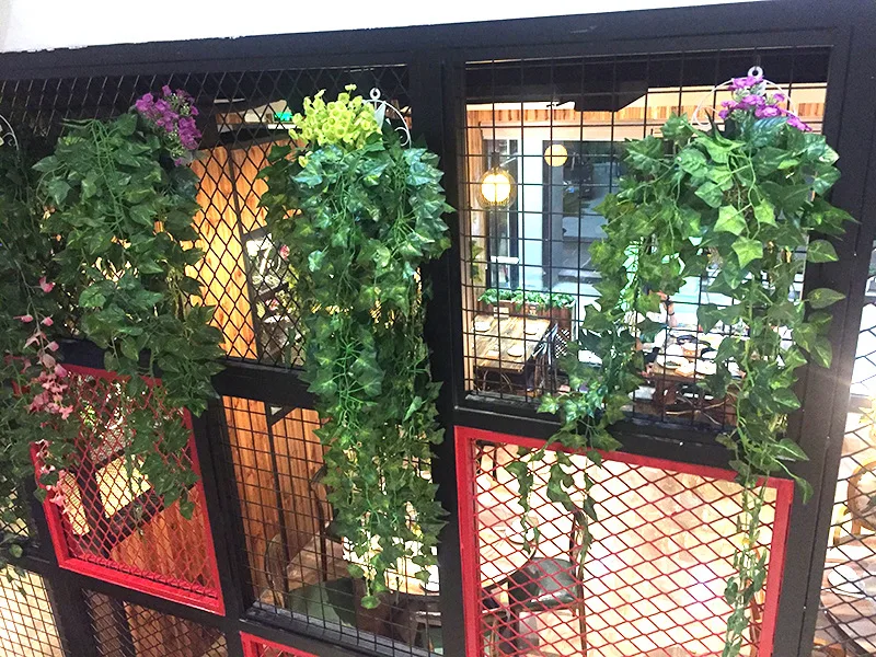 

Artificial decoration vine plant leaves decoration family garden wedding party wall decoration 1 piece 5 style fake plants