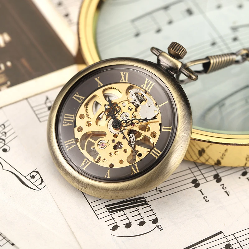 Роскошные ретро механические карманные часы с цепочкой роскошные ручные