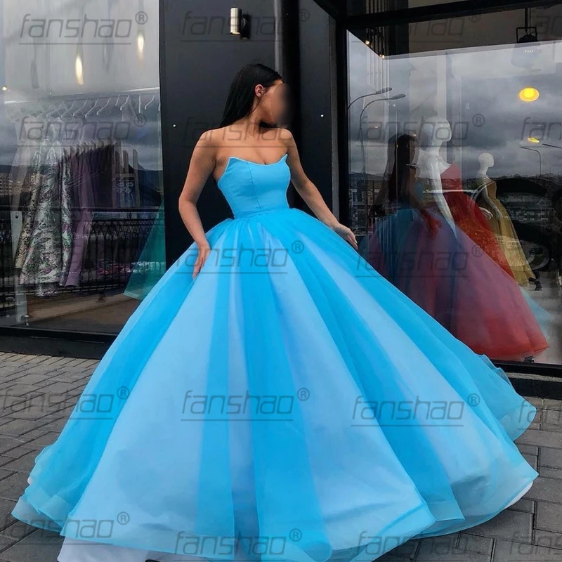 Мульти Цвет простой из прозрачного стекла Выпускной бал платья без бретелек