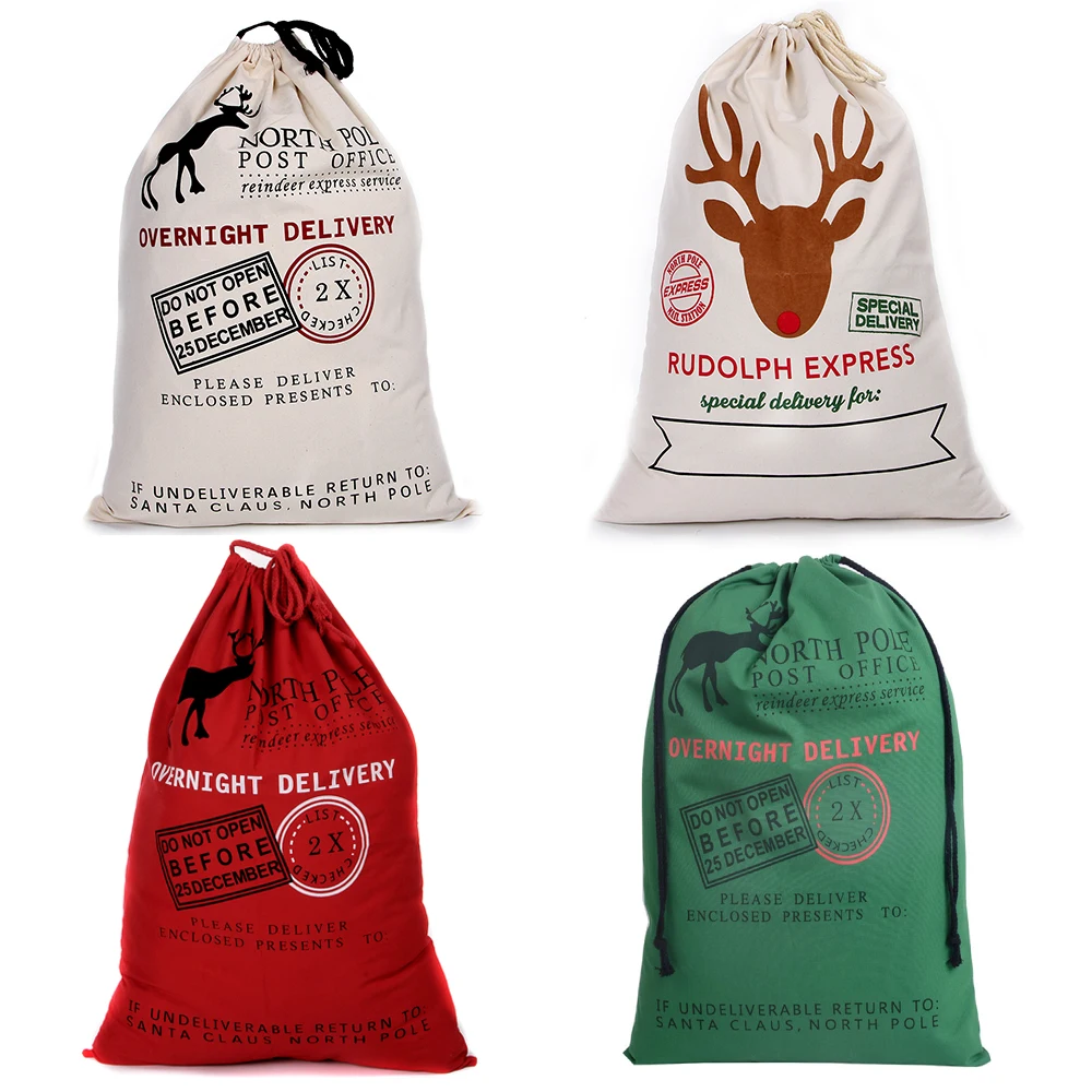 2020 Новогодний подарок мешки Санты персонализированный большой мешок Санта
