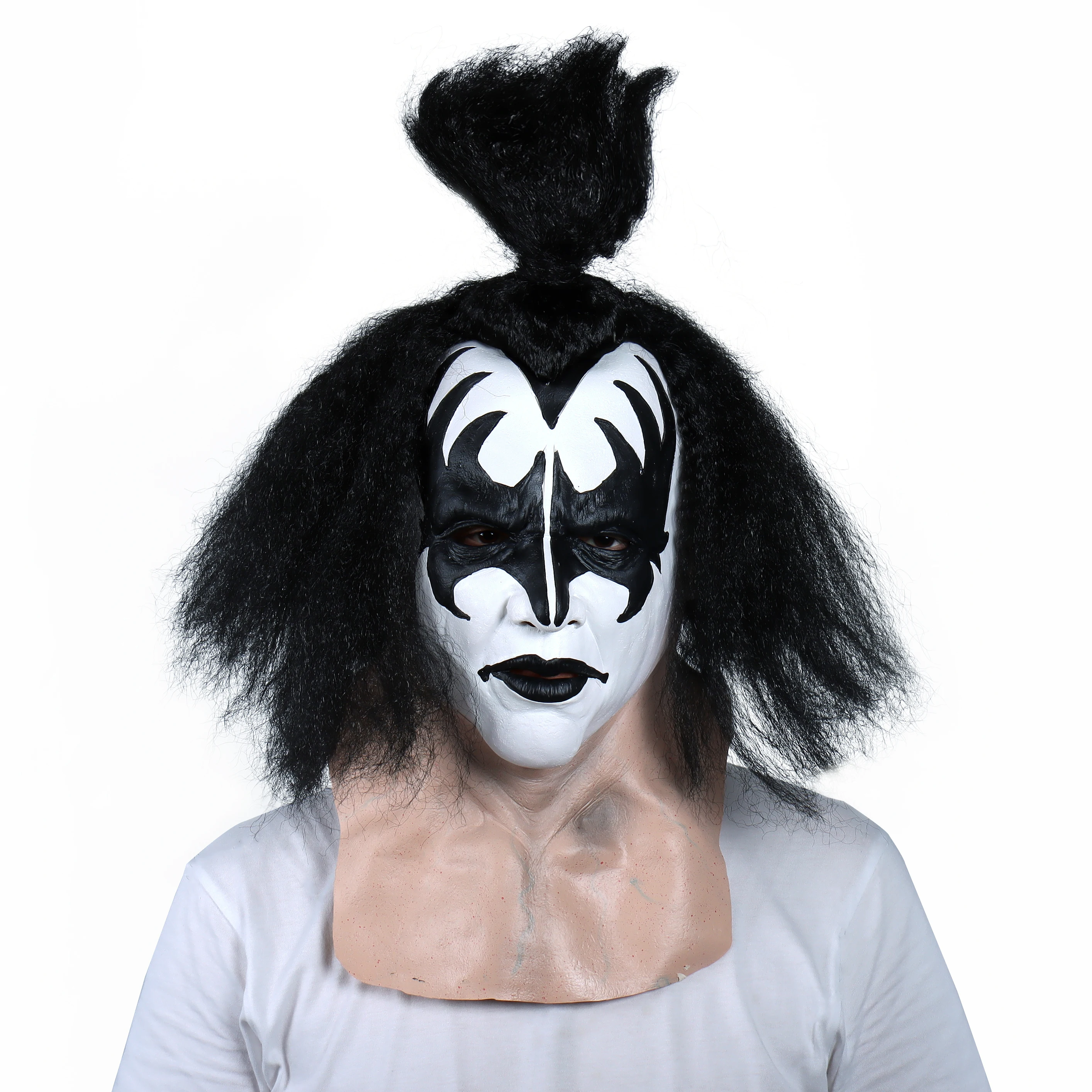 

Kiss Gene Simmons Mask The Demon Costume Accessory Cosplay Masks Latex Mascaras Deluxe Halloween Mascarillas Face Masques Adults