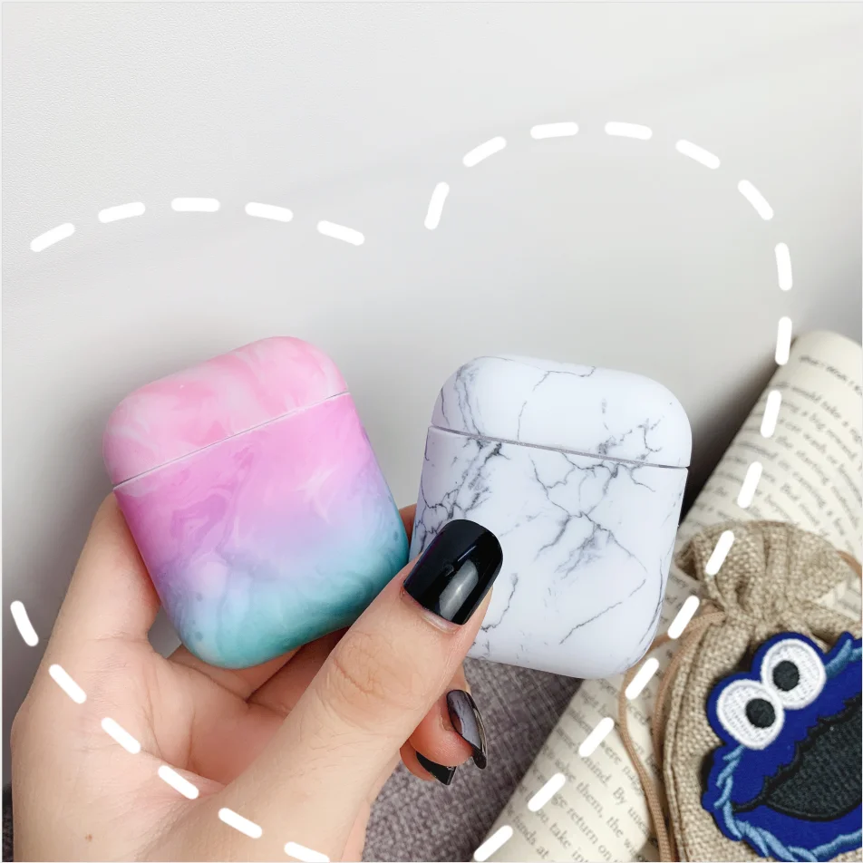 Роскошная мраморная жесткая Защитная сумка для беспроводной зарядки наушников