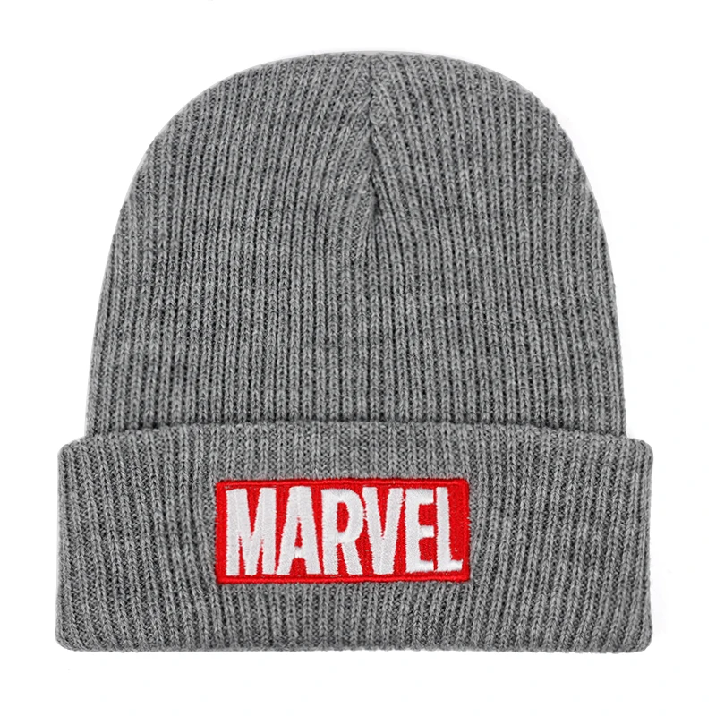 Высококачественные повседневные шапочки из хлопка с надписью Marvel для мужчин и женщин, модная вязанная зимняя шапка в стиле хип-хоп