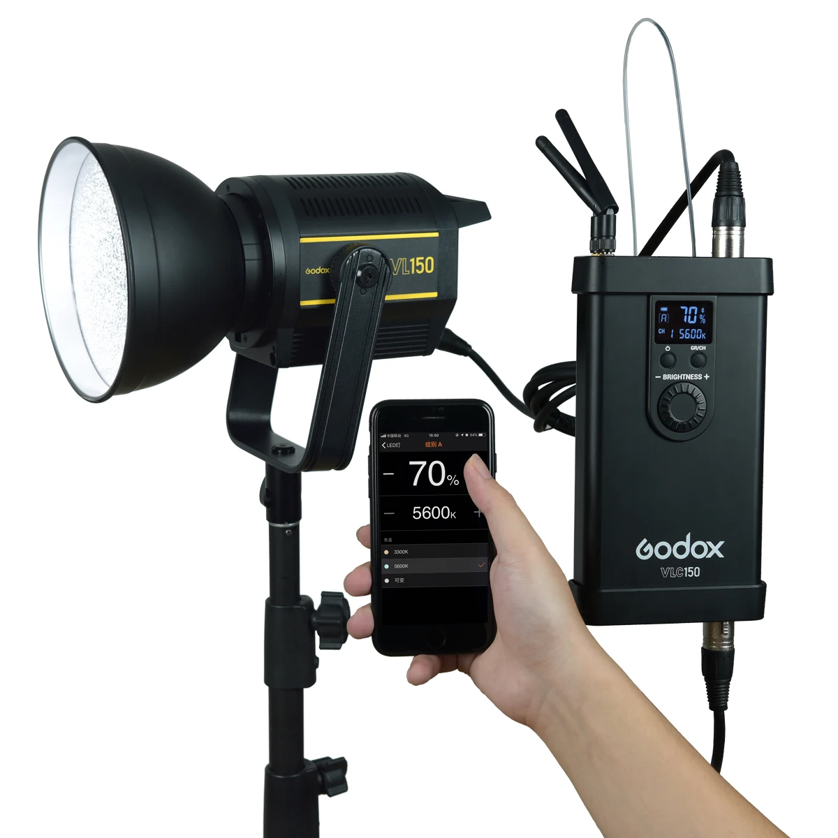 Светодиодная лампа для видеосъемки Godox VL150 150 Вт 5600K белая версия непрерывный