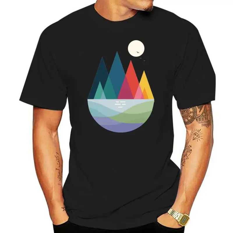 

2022 Popular Men T Shirt Two Peaks Geometry Forest Anime ссср Tops Shirts Custom T Shirts Drop Shipping