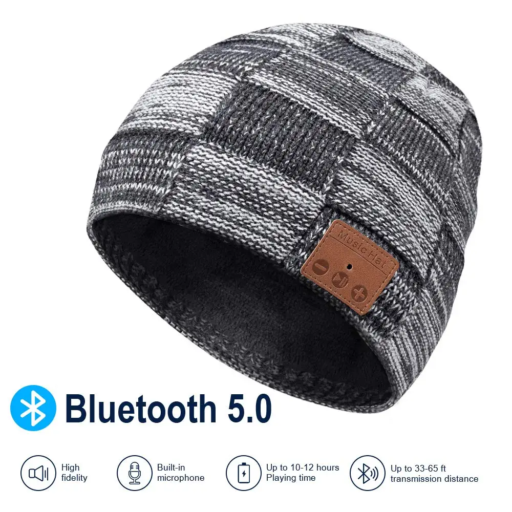 Bluetooth Beanie, V5.0 Bluetooth шапка, беспроводные наушники Beanie наушники, HD стерео колонки Встроенный микрофон, электронные подарки