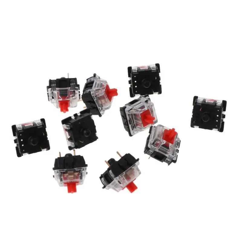 Прозрачный чехол для механической клавиатуры Gateron MX 3 Pin Red Switch 10 шт. | Компьютеры и