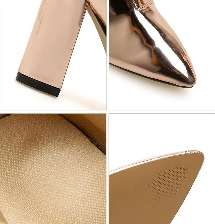 

pointed thick high-heeled middle boots women's boots