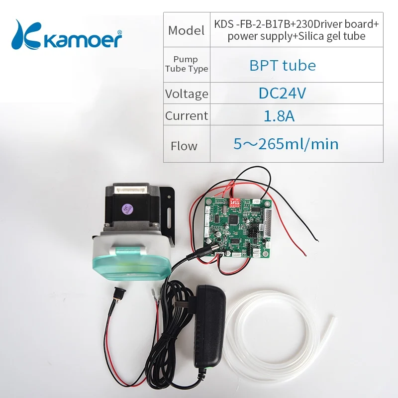 Kamoer KDS Мини DIY DC двигатель дозирующий насос перистальтический насос дозирующая головка для аквариума лаборатория аналитический водяной насос с высоким потоком - Напряжение: KDS -FB-2-B17B-List