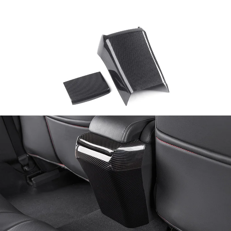 

Carbon Fiber Car Rear Armrest Box Anti-Kick Plate Armrest Panel Trim Cover for Honda Civic 10Th 2016-2019 Armrest Box Anti-Kick
