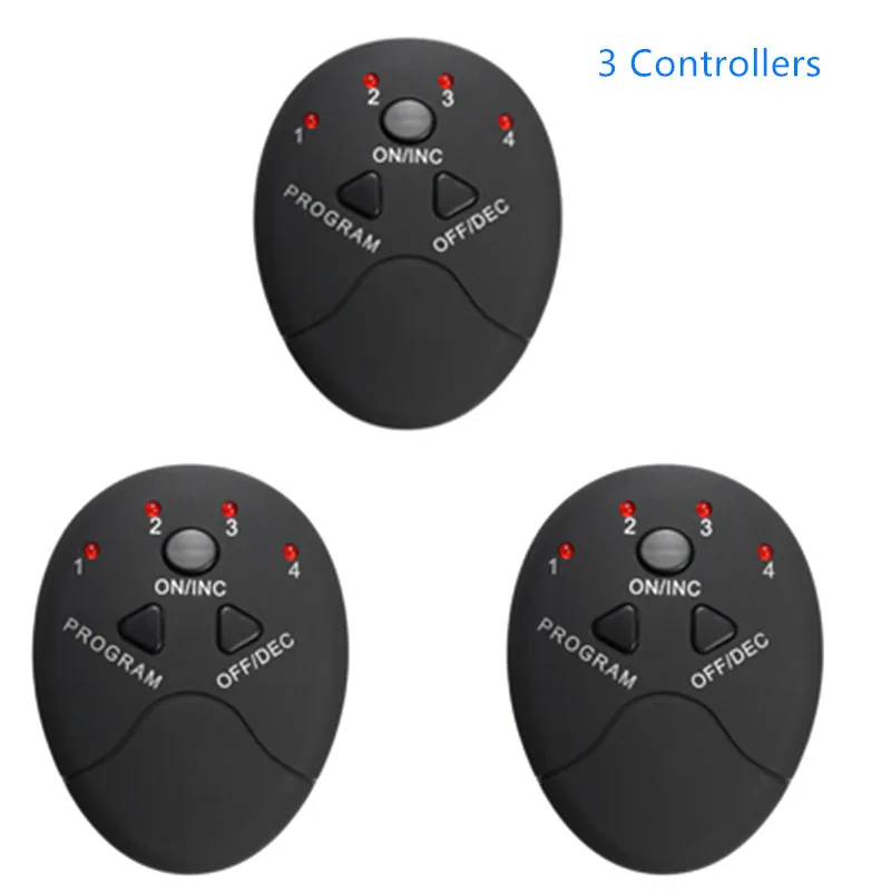 3 Controllers Умный электрический EMS стимулятор мышц ABS брюшной мышцы тонер тела фитнес тела похудение массажер унисекс без розничной коробки - Цвет: 3 Controllers